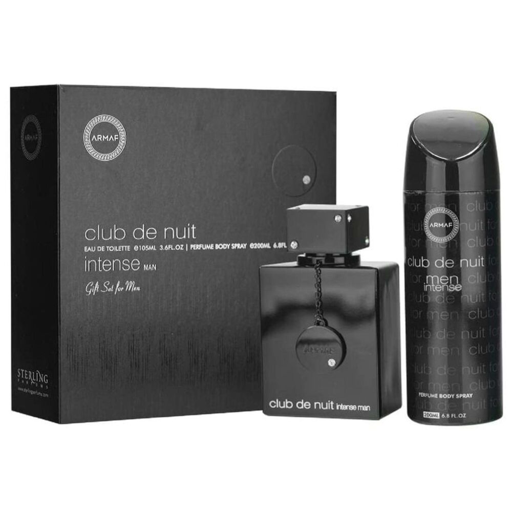 Armaf Club De Nuit Intense Gift Set for Men (3.6 EDT + 6.8 Body Spray)   - New
